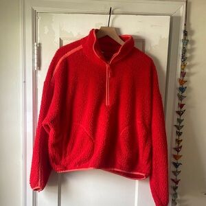 Old Navy Red Fleece Quarter-Zip Pullover